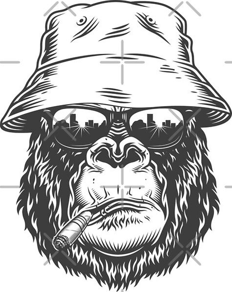 Enjoy the gorilla hippie design Monkey Logo Design, Gorilla Gorilla, Gorillas Art, Gorilla Tattoo, Monkey Logo, Monkey Tattoos, Monochrome Style, Hippie Designs, Monkey Art