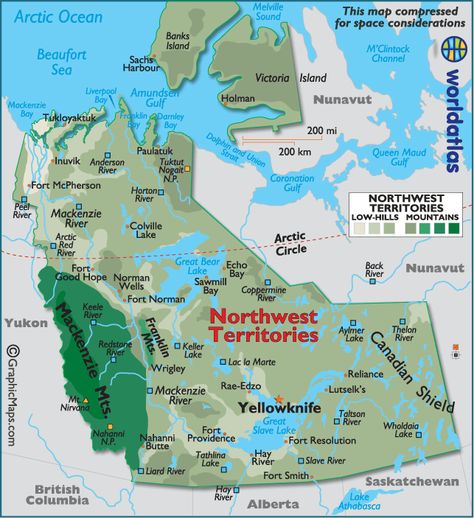 Northwest Territories map-I would love to see the raw power of the Hay River thaw when the ice breaks free in the Spring. Northern Territories Canada, North West Territories Canada, Northwest Territories Canada, North America Physical Map, Canada Provinces, North West Territories, Dempster Highway, Yukon Canada, Northern Canada