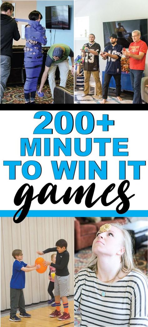 Looking for minute to win it games? This is the ultimate collection of minute to win it challenges! Tons of minute to win it game ideas for every occasion! Fun Team Games, Easy Games For Kids, Fun Games For Adults, Easy Party Games, Games To Play With Kids, Reunion Games, Minute To Win, Family Reunion Games, Youth Games