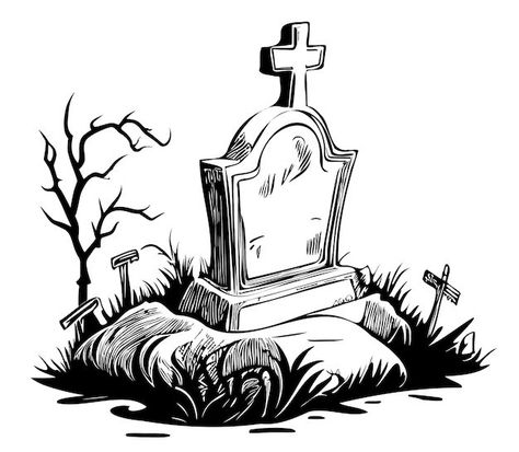 Grave Sketch, Grave Drawing, Apple Template, Halloween Cans, Halloween Vector, Tombstone, Graveyard, Drawing Reference, Vector Illustration