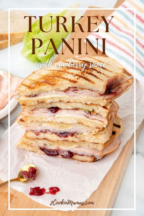 Turkey Cranberry Sandwich, Brie Panini, Cranberry Sandwich, Turkey Panini, Turkey Cranberry, Cranberry Brie, Panini Press, Mama Recipe, Roast Turkey