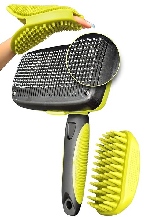 Amazon.com: ENYKYCOM Pet Grooming Kit with Slicker Brush, Rubber Bath & Massage Brush for Dogs and Cats, Dog Brush, Cat Brush for for Deshedding, Bathing, & Grooming : Pet Supplies Dog Hair Brush, Dog Grooming Products, Improving Circulation, Coat Types, Slicker Brush, Dog Brush, Cat Brush, Dog Toothbrush, Massage Brush