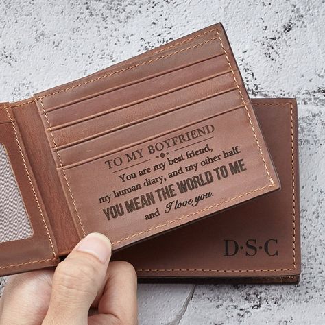 Wallet For Boyfriend, Diy Meaningful Gifts, Meaningful Gifts For Boyfriend, Thoughtful Gifts For Boyfriend, Gifts For Bf, Boyfriend Stuff, Valentines Gift For Boyfriend, Boyfriend Personalized Gifts, Boyfriend Anniversary