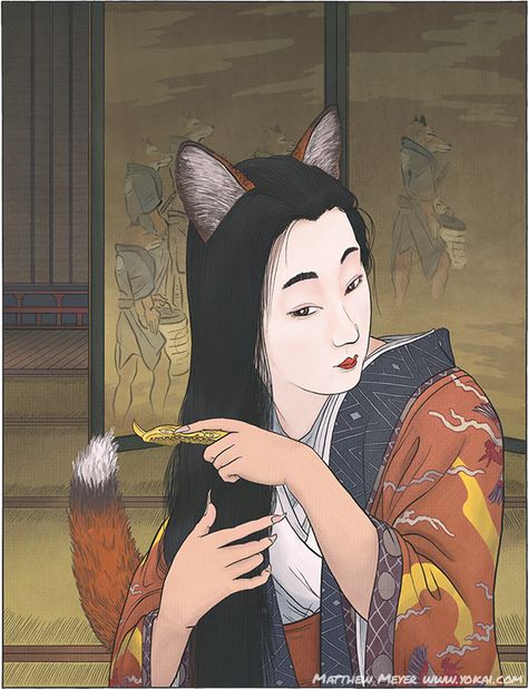 Japanese Yokai, Japanese Myth, Magical Abilities, Japanese Legends, Tamamo No Mae, Japanese Mythology, Fox Spirit, Japanese History, Japanese Folklore