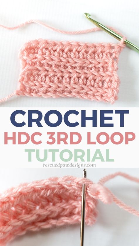 Learn how to Half Double Crochet in the Third Loop to make crocheted blankets, scarves & more! The third loop HDC tutorial is simple & perfect for beginners Crochet Third Loop, Hdc Crochet, Crochet Hdc, Crocheted Blankets, Half Double Crochet Stitch, Easy Crochet Stitches, Crochet Stitches For Beginners, Double Crochet Stitch, Crochet Stitches Tutorial