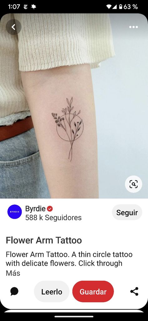 Flower With Circle Tattoo, Flowers In A Circle Tattoo, Flower In Circle Tattoo, Circle Flower Tattoo, Circle Tattoo, Circle Tattoos, Arm Circles, Flower Tattoo Arm, Aesthetic Tattoo