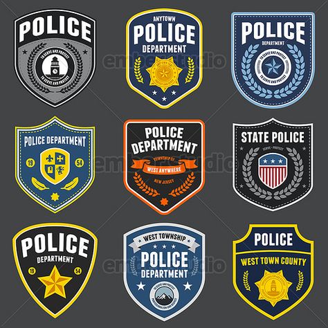 Police patches Police Badges, Law Enforcement Badges, Scrapbook Clipart, Police Dept, Police Patches, Police Badge, Badge Logo, Illustration Graphic, State Police