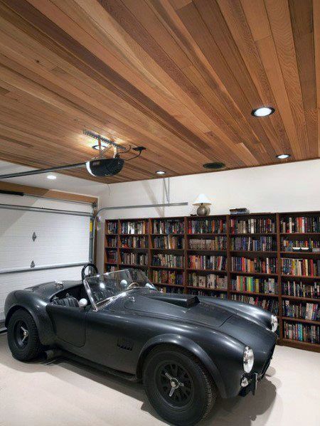 Wood Plank Boards Garage Ceiling Ideas Organization Garage, Garage Ceiling, Auto Garage, Storage Garage, Garage Renovation, Small Garage, Garage Remodel, Modern Garage, Garage Interior