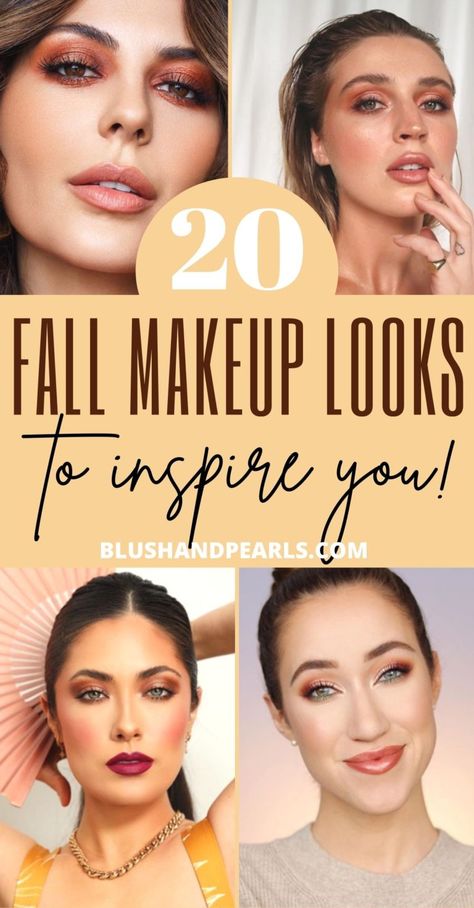 Makeup Looks Fall, Autumn Makeup Looks, Fall Beauty Trends, Fall Eyeshadow, Fall Eye Makeup, Fall Makeup Trend, Fall Wedding Makeup, Dewy Makeup Look, Autumn Makeup