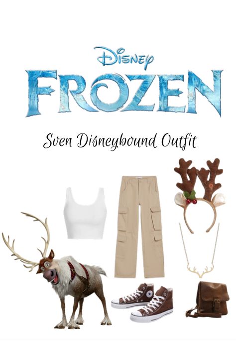 Disney On Ice Outfit Ideas, Sven Disneybound, Frozen Bounding, Frozen Disney Outfits, Disney On Ice Outfit, 4 People Costume Ideas, Sven Costume, Frozen Disneybound, Frozen Inspired Outfits