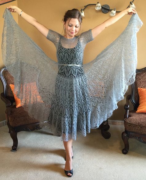 Ravelry: HeavenlyClassy's #21 Lace mohair dress (Icicle) Lace Dress Pattern, Mohair Dress, Knitted Projects, Extreme Knitting, Knit Lace Dress, Feminine Clothing, Knit Dress Pattern, Irish Crochet Dress, Lace Gown Styles