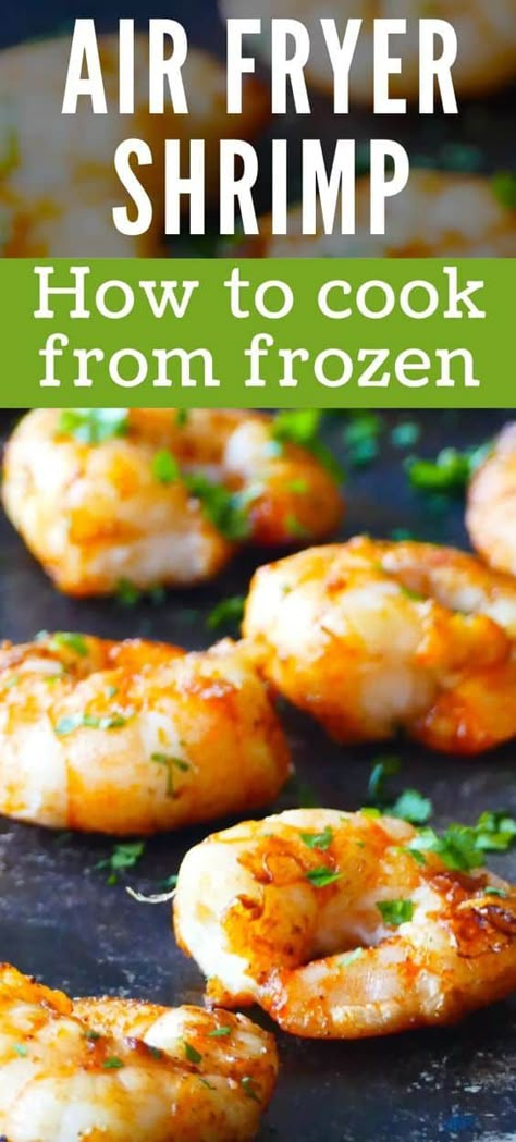 Make frozen shrimp in the air fryer! Thaw the shrimp or cook it from frozen using your air fryer. Simply preheat your air fryer, place the frozen shrimp inside, and in just a few minutes you'll have a perfectly cooked shrimp to use in recipes or as an appetizer. Air Fryer Frozen Shrimp, Shrimp In The Air Fryer, Raw Shrimp Recipes, Frozen Shrimp Recipes, Frozen Cooked Shrimp, Air Fryer Shrimp, Cooked Shrimp Recipes, Cook Shrimp, Cooked Shrimp