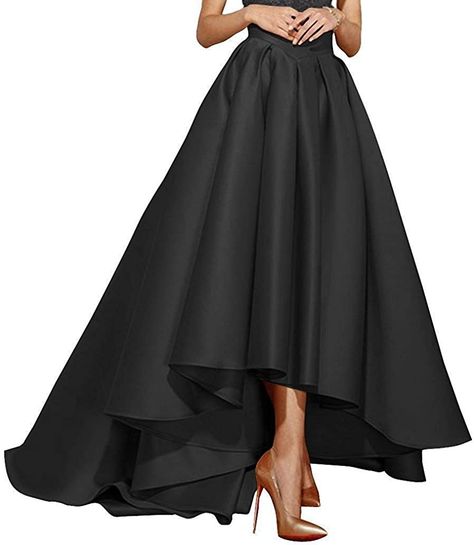 Prom Skirt, Tea Length Bridesmaid Dresses, Skirts Pleated, Satin Formal Dress, High Low Prom Dresses, High Low Skirt, Formal Outfits, Evening Dresses For Weddings, Formal Party Dress