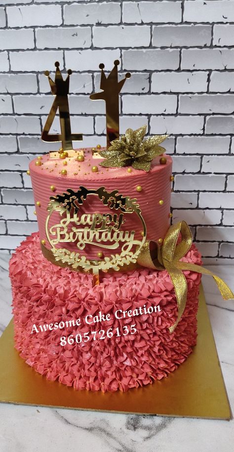 #41stbirthdaycake #cakeforgirls #twotiercake 41st Birthday Cake, 41st Birthday, Two Tier Cake, Cake Decorating Videos, Cake Creations, Amazing Cakes, Diaper Cake, Cake Decorating, Birthday Cake