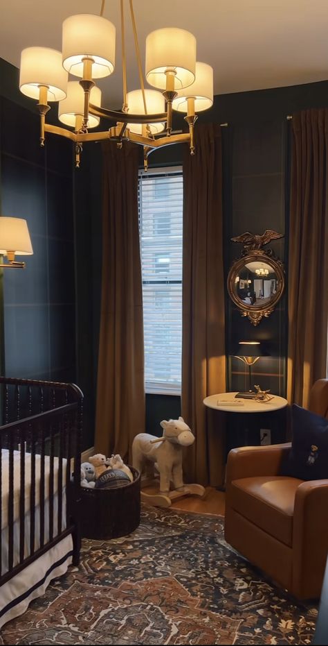 Dark Nursery, Ralph Lauren Bedroom, Baby Boy Nursery Themes, Vintage Baby Boys, Kids Bedroom Inspiration, Nursery Room Design, Baby Boy Room Nursery, Baby Room Inspiration, Nursery Room Inspiration