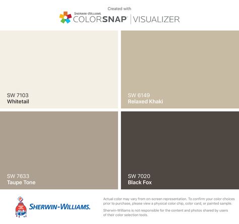 Whitetail - lower trim on house  Relaxed Khaki - shake  Taupe Tone -- Board & Batten  Black Fox -- trim around shingles, doors House With Brown Roof, Brown Front Doors, Paint Colors For House, Colors For House, Interior Paint Colors Schemes, Brown Roof, Pintura Exterior, Paint Color Schemes, Exterior Paint Colors For House