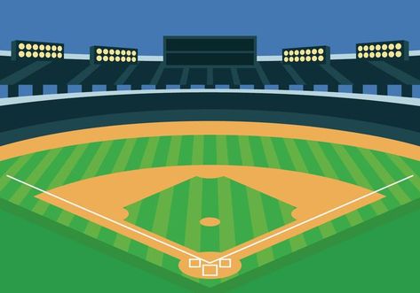 Baseball Park Vector Illustration Baseball Illustration, Baseball Drawings, Park Illustration, Baseball Vector, Mlb Stadiums, Teacher Shirt Svg, Baseball Park, Clip Art Library, Free Clipart Images