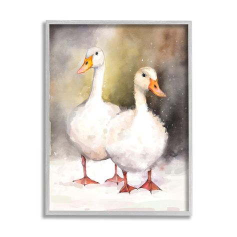 " Two White Ducks In Snow " by Ziwei Li on Canvas Wall Art Plaques, Lithograph Print, Stupell Industries, White Ducks, Canvas Home, Giclee Art, Wall Art Designs, Wall Plaques, Art Sur Toile