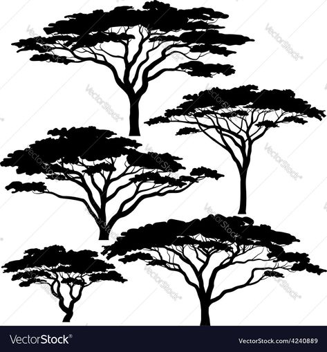 Japanese Trees, Africa Trees, Metal Tree Art, Trees Vector, African Tree, Acacia Tree, Afrique Art, Afrikaanse Kunst, Tree Artwork