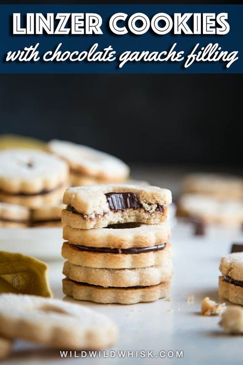 This Linzer Cookie recipe adds a delicious twist to these traditional holiday cookies with a peppermint chocolate ganache filling. #wildwildwhisk #linzercookies #ad @Ziploc @nestletollhouse @walmart Linzer Cookies With Chocolate Filling, Cookies With Ganache, Ganache Filled Cookies, Chocolate Linzer Cookies, Cookies With Chocolate Ganache, Linzer Cookie, Linzer Cookies Recipe, Ganache Filling, Chocolate Ganache Filling