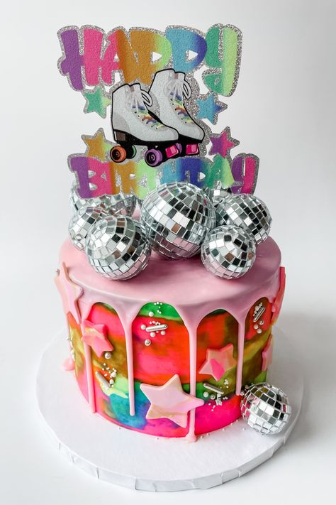 The BEST custom cakes and cupcakes in Orlando for all your special occasions. We love providing the sweet centerpiece for birthdays, weddings, showers, office parties, etc. Roller Skates Birthday Party, Rollerskate Birthday Cake, Roller Skating Cupcakes, Roller Skate Cakes, Roller Skating Cake Ideas, Skate Party Cake, Rollerskate Cake, Roller Skate Birthday Cake, Groovy Cake Ideas