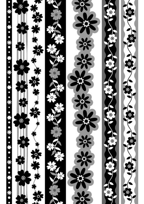 White Classroom, Scrapbook Paper Designs, Monochrome Wallpaper, Borders Free, Patterns Printable, Scrapbook Borders, Washi Tape Planner, Tape Pattern, Personal Journal