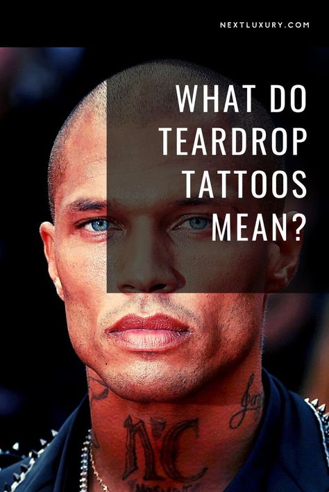 Long the focus of internet searches and interesting origin theories, what do teardrop tattoos really mean? Do people get teardrop tattoos in prison? Read on for more insight into one of tattoo culture’s most interesting phenomena. #tattooideas Dark Tattoos With Meaning, Teardrop Tattoo Face, Teardrop Tattoo Design, Tear Drop Tattoos On Face, Tear Tattoo Face, Small Face Tattoo Men, Deep Meaning Tattoos For Men, Ear Tattoos For Men, Face Tattoo Men