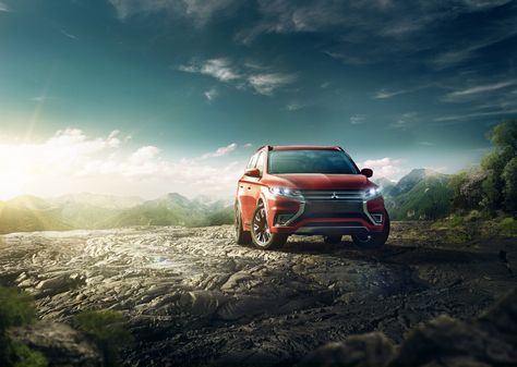 Mitsubishi Outlander on Behance Social Media Images Design, Car Advertising Design, Photoshop Poster, Automobile Advertising, Ads Creative Advertising Ideas, Car Backgrounds, Blur Photo Background, Creative Advertising Design, Logo Design Inspiration Branding