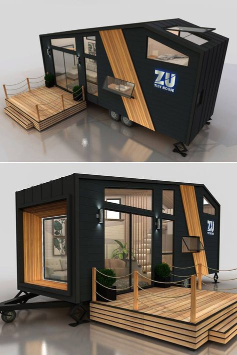 Ibiza Tiny House Oozes Mediterranean Vibe With Light-Filled Interior Mobile Tiny House Trailers, Tiny Home Designs Interiors, Tiny Houses Ideas, Tiny House Mobile, Inside Tiny Houses, Loft Homes, Tiny Mobile House, Mediterranean Vibes, Tiny House Camper