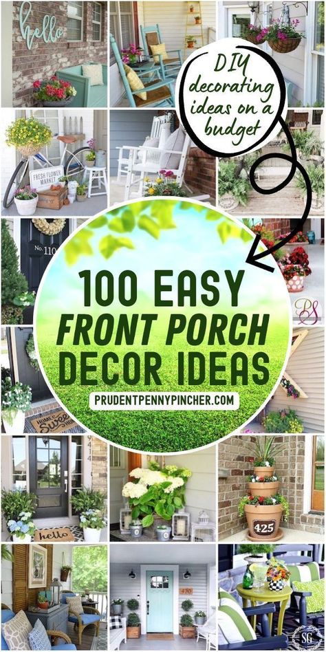 Farmhouse Porches, Front Porch Decorating Ideas, Small Porch Decorating, Front Porch Makeover, Landscaping With Large Rocks Natural, Spring Porch Decor, Diy Shutters, Porch Planters, Porch Decorating Ideas