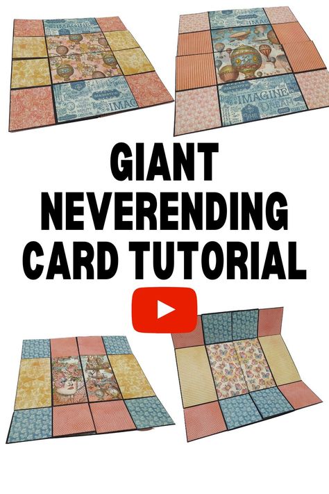 Infinity Cards Tutorial, Neverending Card, Neverending Card Tutorial, Never Ending Card, Infinity Card, Paper Folding Techniques, Paper Craft Videos, Handmade Cards Diy, Fancy Fold Card Tutorials