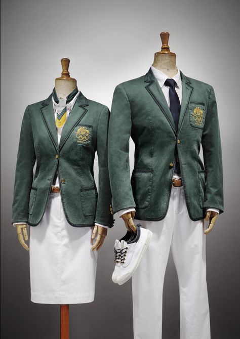 Australia Olympic 2012 uniform Olympic Uniform, University Uniform, Pe Uniform, Sport Uniform, Sports Uniform, School Uniform Outfits, Campus Style, Sydney City, Uniform Dress