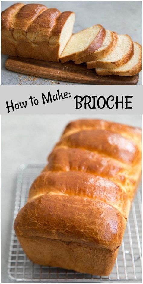 Bread Pudding Brioche, Brioche Recipes, Sourdough Brioche, Brioche Bread Recipe, Loaf Bread Recipe, Brioche Loaf, Croissant Sandwich, Brioche Recipe, Sourdough Starter Discard Recipe