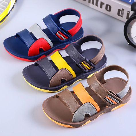 #EANF# School Sandals, Boys Summer Shoes, Korean Sandals, Girls Sandals Kids, Mens Sandals Fashion, Summer Shoes Sandals, Plastic Beach, Shoe Makeover, Rubber Slippers