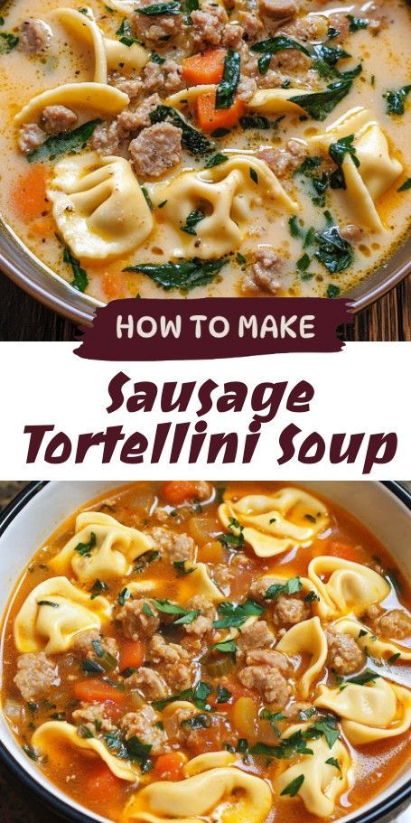 Warm up this November with a comforting bowl of Sausage Tortellini Autumn Soup! This hearty dish combines flavorful Italian sausage, tender tortellini, and seasonal veggies, perfect for chilly evenings. Easy to make and full of autumn goodness, it’s a must-try for any soup lover! Sausage And Tortellini Soup, Sausage And Tortellini, Sausage Tortellini Soup, Sausage Soup Recipes, Sausage Tortellini, Italian Sausage Soup, Best Sausage, Tortellini Recipes, Soup Ideas