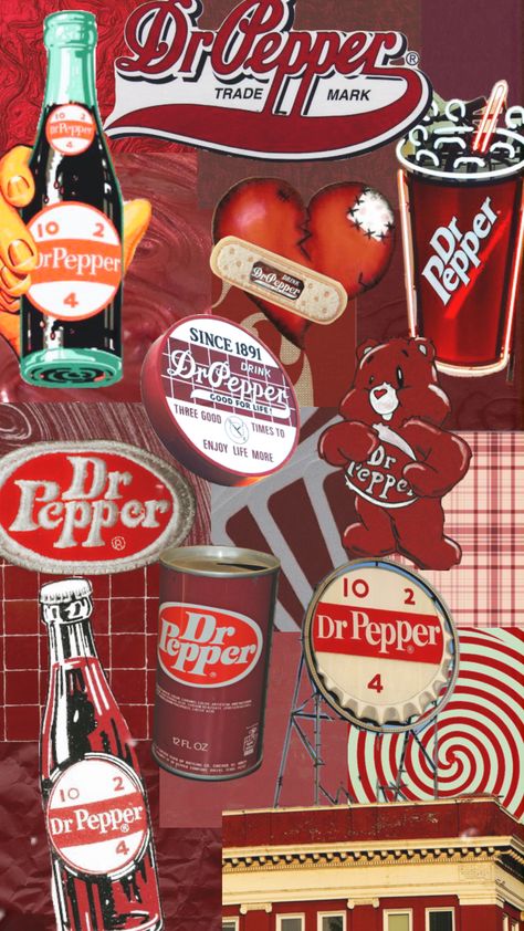 drink your water! #drpepper #water #vintage #red #wallpaper Dr Pepper Wallpaper, Vintage Red Wallpaper, Pepper Wallpaper, Pepper Poppers, Coca Cola Poster, Drink Your Water, Coca Cola Can, Cute Coffee Cups, Country Kids