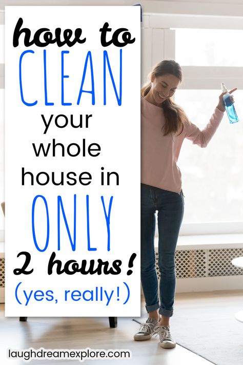 Sometimes you need a little inspiration for cleaning, and I'm sharing with you exactly how I can clean my house every week in just 2 hours! If you're looking for tips on how to clean the house quickly, they're all right here! | how to clean the house fast, how to clean the house quickly | #messyhome #home #cleanhome #cleaningroutine #cleaningschedule #cleaningtips Clean Your House In 2 Hours, Clean House Inspiration, Clean Schedule, Easy House Cleaning, Deep Cleaning House, Deep Cleaning Hacks, Cleaning Inspiration, Clean My House, Household Help