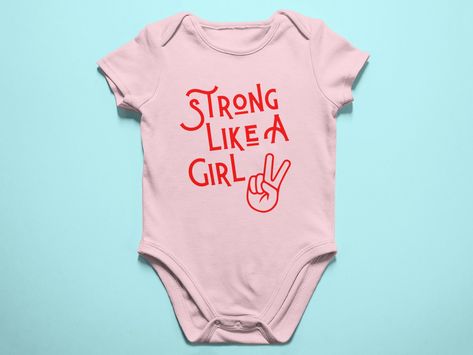 Diy Baby Onesies Girl, Girl Onesie Ideas, Baby Girl Onesie Ideas, Big Little Sorority Shirts, 6 Month Baby Picture Ideas, Feminist Baby, Big Little Shirts, Cricut Baby, Girl Power Shirt