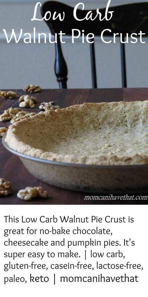 Walnut Pie Crust, Dessert Ww, Walnut Crust, Walnut Pie, Gluten Free Pie Crust, Low Carb Maven, Gluten Free Pie, Pumpkin Pies, Low Carb Dessert