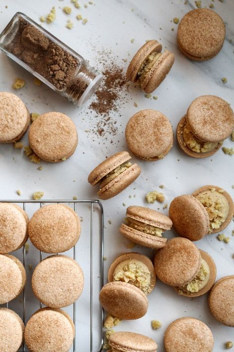 Basic French Macaron Recipe, Cranberry Macarons, Gingerbread Buttercream, Easy Macaroons Recipe, Gingerbread Spice, French Macarons Recipe, Christmas Macarons, Peppermint Hot Cocoa, Cocoa Cake