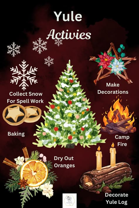 Things to do at Yule Yule Craft Ideas, Yule Wreath Diy, Homemade Yule Decorations, Yule Crafts Diy, Yule Meals, Witchy Yule Decor, Yule Celebration Ideas, Yule Images, Yule Witchcraft