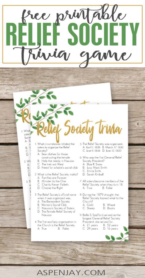 This free printable Relief Society Trivia Game is a great activity to help your sisters learn a little bit more about some Relief Society history in a fun way! #reliefsocietytrivia #reliefsociety #reliefsocietybirthday Sisters Activities, Lds Relief Society Activities, Birthday Messages For Sister, Relief Society Birthday, Relief Society Lessons, Message For Sister, Lds Relief Society, Relief Society Activities, Visiting Teaching