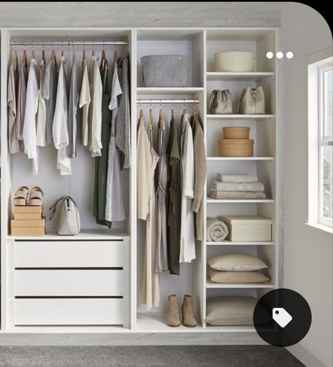 Simple Bedroom Wardrobe, Aesthetic Room Wardrobe, Simple Wardrobes For Small Bedrooms, Simple Bedroom Wardrobe Ideas, Functional Wardrobe Design, Open Cubords Ideas Bedroom, Dressing Interior Design, Clothes Cabinet Design Ideas Bedroom, Small Wardrobe Design Aesthetic