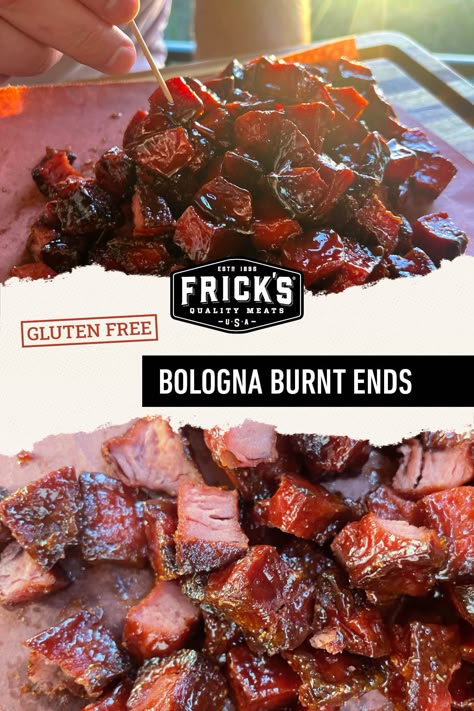 Bbq Bologna In Oven, Bologna Burnt Ends, Burnt Ends Recipe, Fried Jalapenos, Bbq Sauce Ingredients, Sweet Bourbon, Bite Size Food, How To Thicken Sauce, Burnt Ends