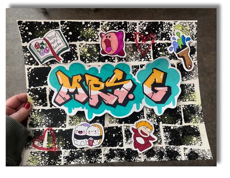 How to Make a Graffiti Tag Name with Bricks - the cozy art teacher blog Name Art Elementary, Graffiti Lettering Tutorial, School Art Room, High School Art Room, Art Fundamentals, Graffiti Names, Cozy Art, Tag Name, Graffiti Tagging