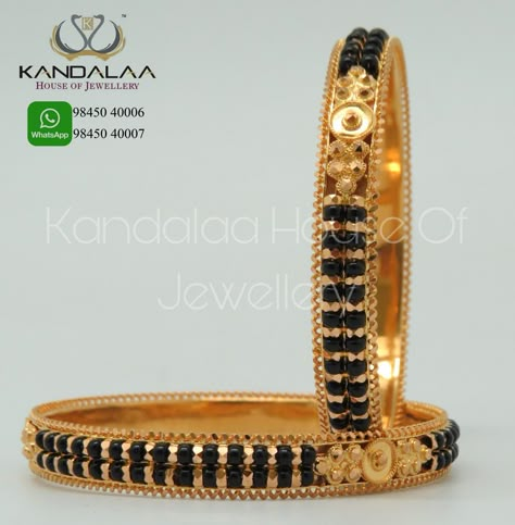 #kandalaa #kandalaa jewelry #kandalaa house of jewellery #jewellery #jewellerydesign #JewelleryAddicts #jewellerylovers #expressyourself #jewelryaddict #traditonaljewellery #bridaljewellery #antiquejewellery #templejewellery #EthnicJewellery#southindianjewellery#weddingjewellery #fashion #accessories #Jewellery design #puregold #antique #necklace #royal #bangles #gold #diamond #vintage #southindianjewellery #antiquefinishjewellery #southindianweddings #bride #gorgeousbride #bridesofkarnataka Karimani Bangle Designs, Black Beads Bangles Gold, Black Beads Bangles Gold Indian, Coral Bangles Gold Indian, Beads Bangles Gold, Black Beads Bangles, Beats Jewellery, Coral Bangles, Vanki Designs Jewellery