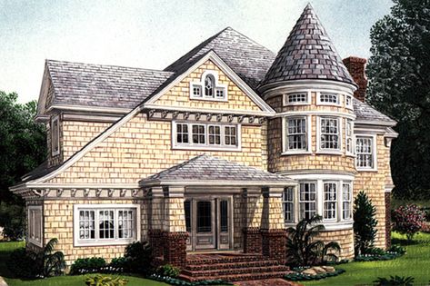 House Plans French Country, Historical House Plans, Victorian House Plan, Vintage Floor Plans, Victorian House Plans, Southern Living House Plans, Elevation Plan, Sims 4 House Plans, Craftsman Exterior