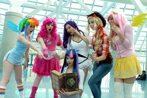 My Little Pony Cosplay | My Little Pony. From left to right,… | Flickr Mlp Cosplay, Group Cosplay, My Little Pony Costume, My Little Pony Party, Group Ideas, Group Costumes, Amazing Cosplay, Pinkie Pie, Costume Wigs