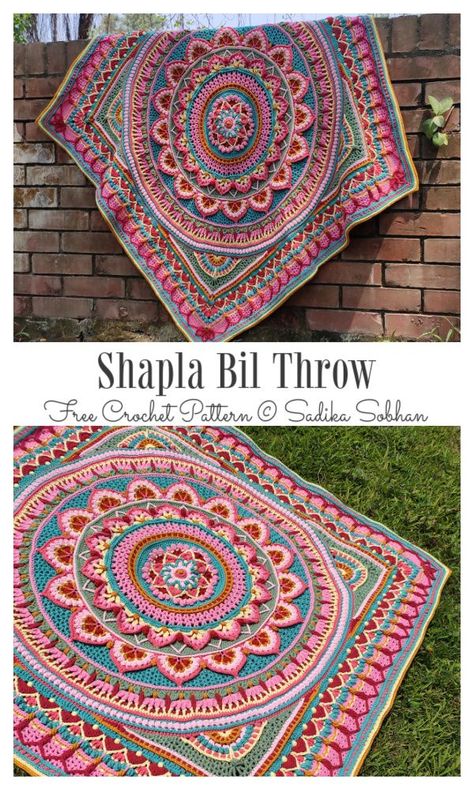 Shapla Bil Throw Free Crochet Pattern Mandala Crochet Blanket Pattern Free, Mandala Blanket Crochet Pattern, Free Crochet Mandala Blanket Pattern, Crochet Patterns Rug, Mandala Afghan Crochet Pattern Free, Mandela Crochet Blanket Free Pattern, Cal Crochet Free Pattern, Crochet Blanket Patterns Mandala, Afghan Blanket Crochet