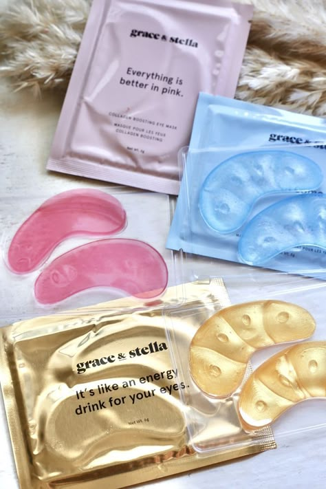 grace & stella Under Eye Mask - Valentines Day Gifts for Women - Reduce Dark Circles, Puffy Eyes, Undereye Bags, Wrinkles - Gel Under Eye Patches - Bridesmaid Gifts - Vegan Self Care (24 Pairs, Gold) Eye Masks Skincare, Grace And Stella Eye Mask, Under Eye Mask Aesthetic, Eye Mask Aesthetic, Eye Mask Skin Care, Face Masks Aesthetic, Organic Face Masks, Plumping Lips, Under Eye Masks